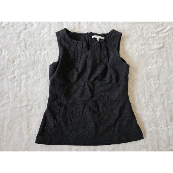 CAbi Dresses & Skirts - Cabi Charcoal Gray Sleeveless Pleated Neckline Sheath Dress Size 6